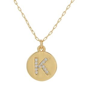 Kate Spade K Initial Pavé Necklace